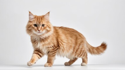 Obraz premium Cream siberian cat on grey background