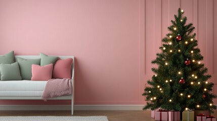 Festive Christmas Decor in a Cozy Living Room