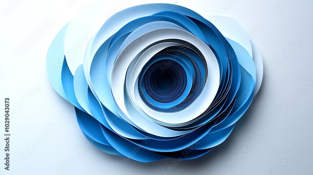Poster clean paper cut circle with subtle layered details, creating a modern and abstract design, paper cut
