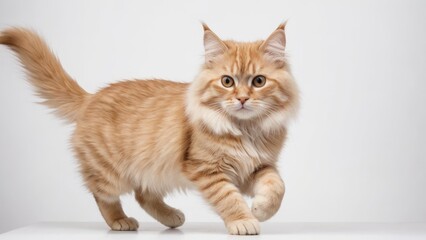 Obraz premium Cream siberian cat on grey background