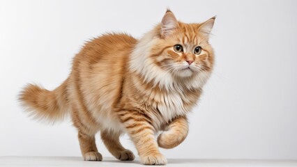 Obraz premium Cream siberian cat on grey background
