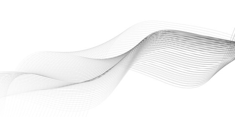 Abstract wave blend lines on transparent background. Design for banner, wallpaper, background and many more. Undulate Grey Wave Swirl, frequency sound wave, twisted curve lines with blend effect.	
