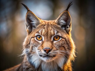 Fototapeta premium Minimalist Portrait of a Lynx in Natural Habitat – Stunning Wildlife Photography