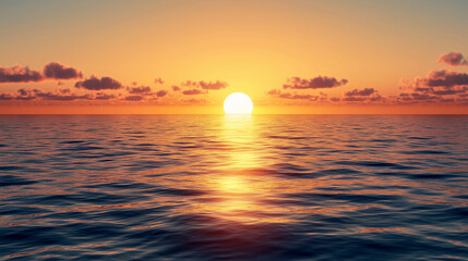 Fototapeta premium Serene sunset over calm ocean waters
