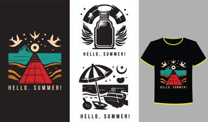 Fresh and Fun: Hello Summer Typography T-Shirt..