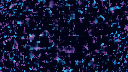 Abstract background of colorful circles. Background of colorful circles of computer mosaic. Bright pixel background. Simple abstract graphic gradient background. Vector illustration