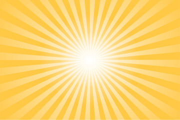 黄色いグラデーションの集中線背景イラスト