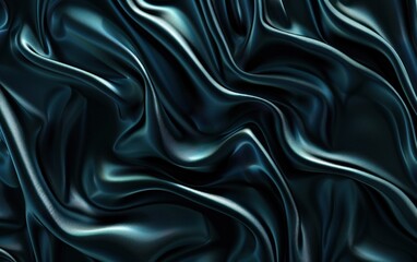 Obraz premium Dark satin fabric with flowing texture and smooth ripples. Concept of luxury, elegance, and abstract textile design.
