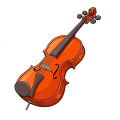 Fototapeta premium Orange violin on a white isolate background