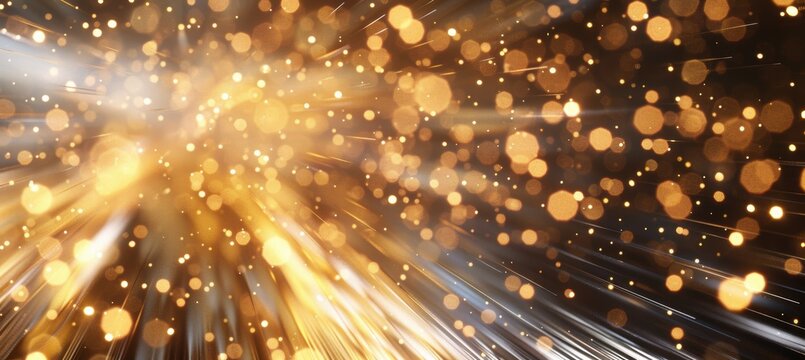 Dynamic New Year's Motion Blur with Sparkling Gold and Silver Light Trails for High-Impact Promotions - Powered by Adobe