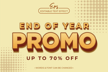 End of year promo editable text effect template