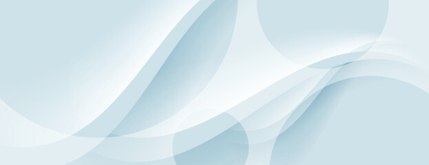 white abstract background with overlapping wave and circles