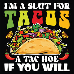Tacos Vector typography design. Taco graphic t shirt design. taco logo vector.