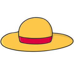 red straw hat icon