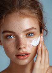 woman applying cream