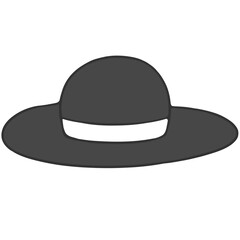 simple black hat sign