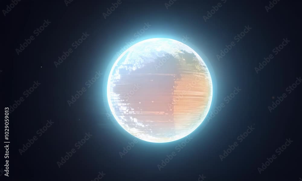 Aufkleber interconnected data represented by glowing orb and code swirls.