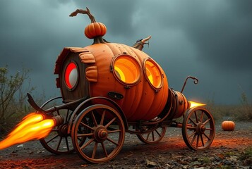 Rocket powered pumpkin carriage ;