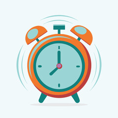 Alarm clock ringing illustration. flat style clock vector illustration. cute clock vector 