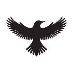 Obraz premium isolated bird silhouette vector illustration white background