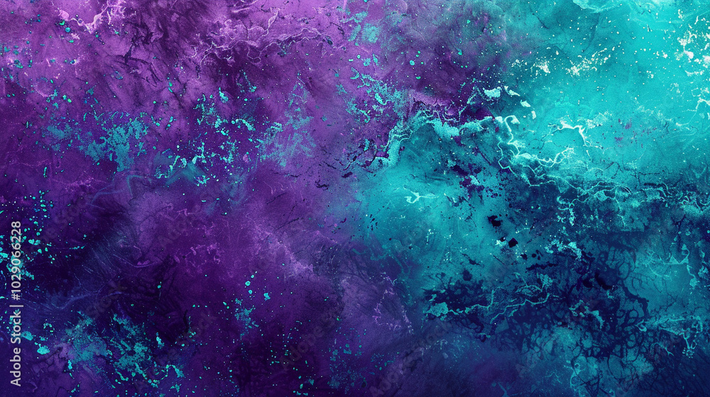 Canvas Prints psychedelic turquoise merging into vivid violet with a noisy, grainy texture