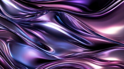 Vibrant chrome texture with swirling purple and blue hues creating an abstract background