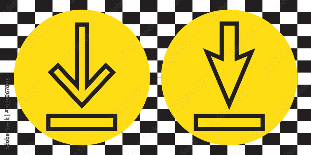 Aufkleber download and upload icon buttons set. white download or upload icon. files download and upload icons