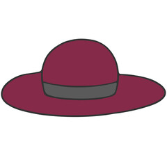 simple maroon hat sign