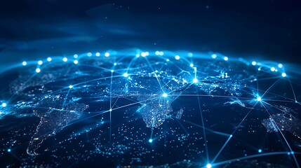 Global network connection concept on world map background