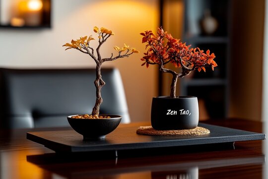 A minimalist scroll with only a single word written in calligraphy, symbolizing a profound concept like "Zen" or "Tao," emphasizing the power of simplicity in Eastern wisdom