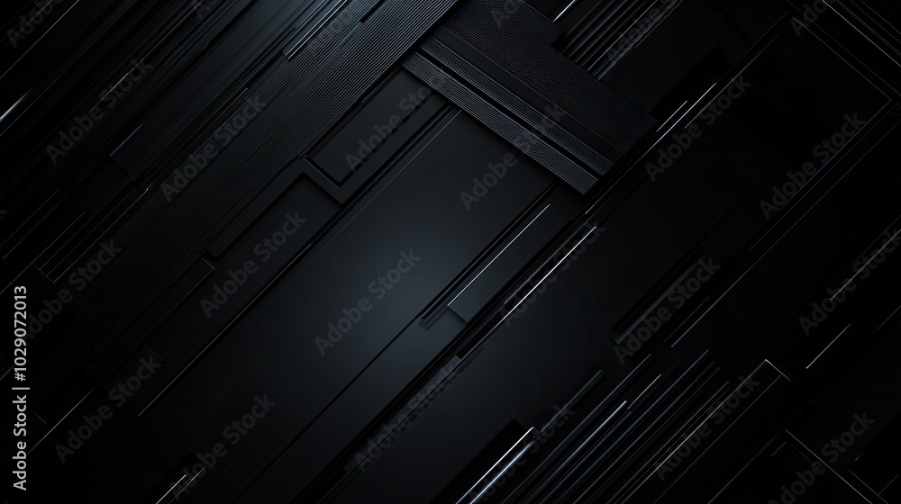 Poster abstract dark geometric background with overlapping lines and rectangles, creating a modern and styl