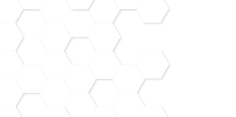 Abstract white background with hexagon and hexagonal background. Luxury white pattern with hexagons. abstract 3d hexagonal background with shadow. 3D futuristic abstract honeycomb mosaic background.