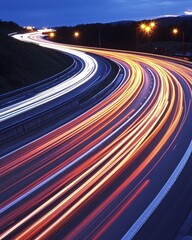 Vibrant Long Exposure of Traffic at Dusk