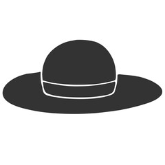 black silhouette straw hat icon