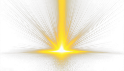 Radiant Yellow Spotlight: Illuminating Light Effects on Transparent Background