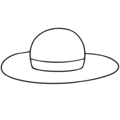 black outline straw hat icon