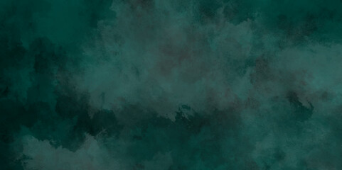 Green background with elegant vintage texture. Smoke in the dark. Abstract watercolor background with splashes. abstract cloud and vapor texture background. Teal color powder explosion .