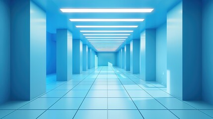 Fototapeta premium Blue Background 3D Rendering Image - a stunning and immersive visual. The blue background with 3D rendering creates a captivating and futuristic scene.