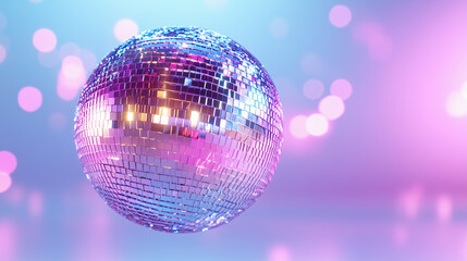 Obraz premium shiny disco ball floating against a pastel background