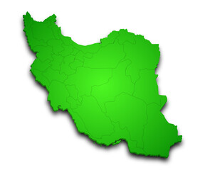 Fototapeta premium 3d Map of Iran country with color. middle East, ir, Iran country map