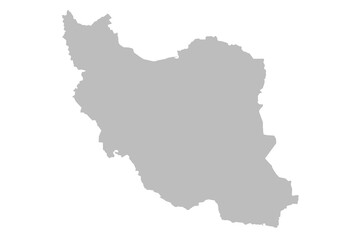 grey colour Iran map, Iran solid map, middle East country