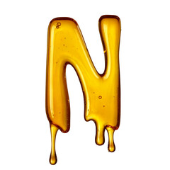Letter N made of melted honey