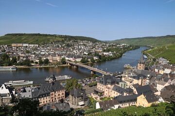 Panorama of the town of Bernkastel-Kues on the Moselle