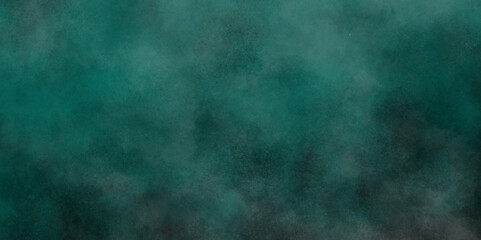 Green background with elegant vintage texture. Smoke in the dark. Abstract watercolor background with splashes. abstract cloud and vapor texture background. Teal color powder explosion .