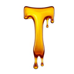 Letter T made of melted honey