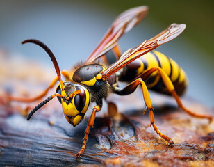 Fototapeta premium Wasp, Insect, Macro