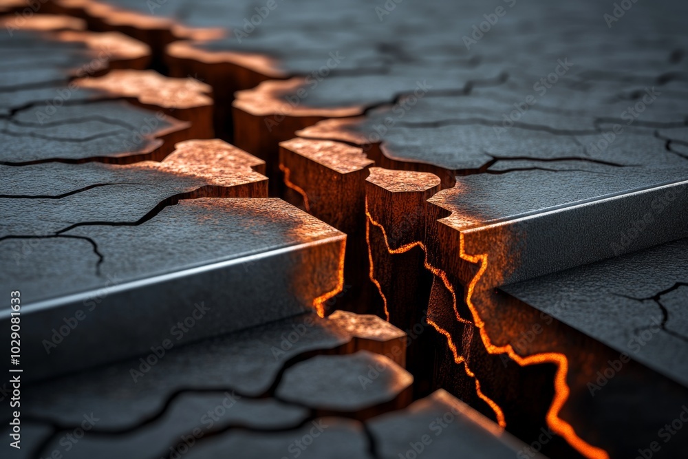 Poster digital 3d animation of rust spreading across a metal surface, showing the gradual decay and transfo