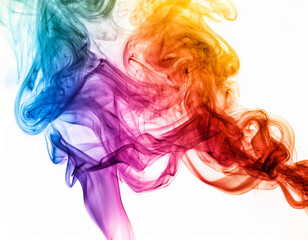 Fototapeta premium Multicolored jetstream ink in water on a white background