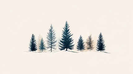 Fototapeta premium Serene forest landscape with varying tree silhouettes