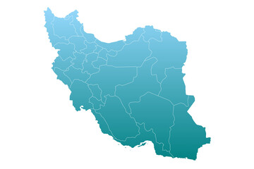 Fototapeta premium Iran administrative map. provinces map of Iran, blank Map, empty map of Iran country